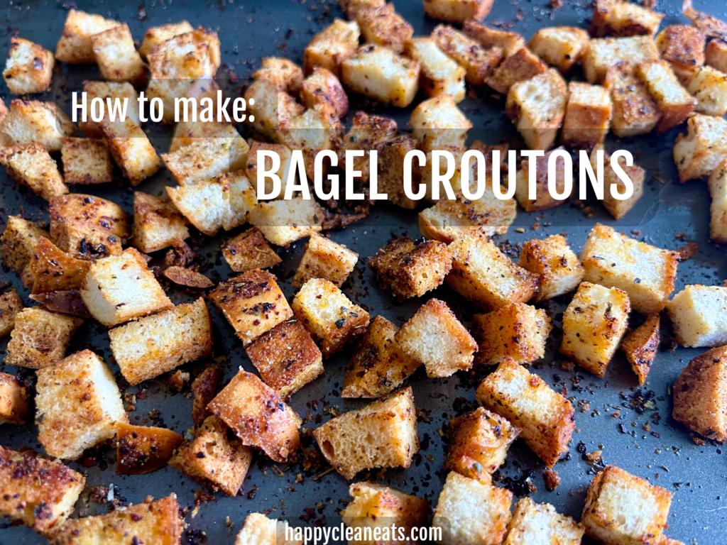 How to make bagel croutons 