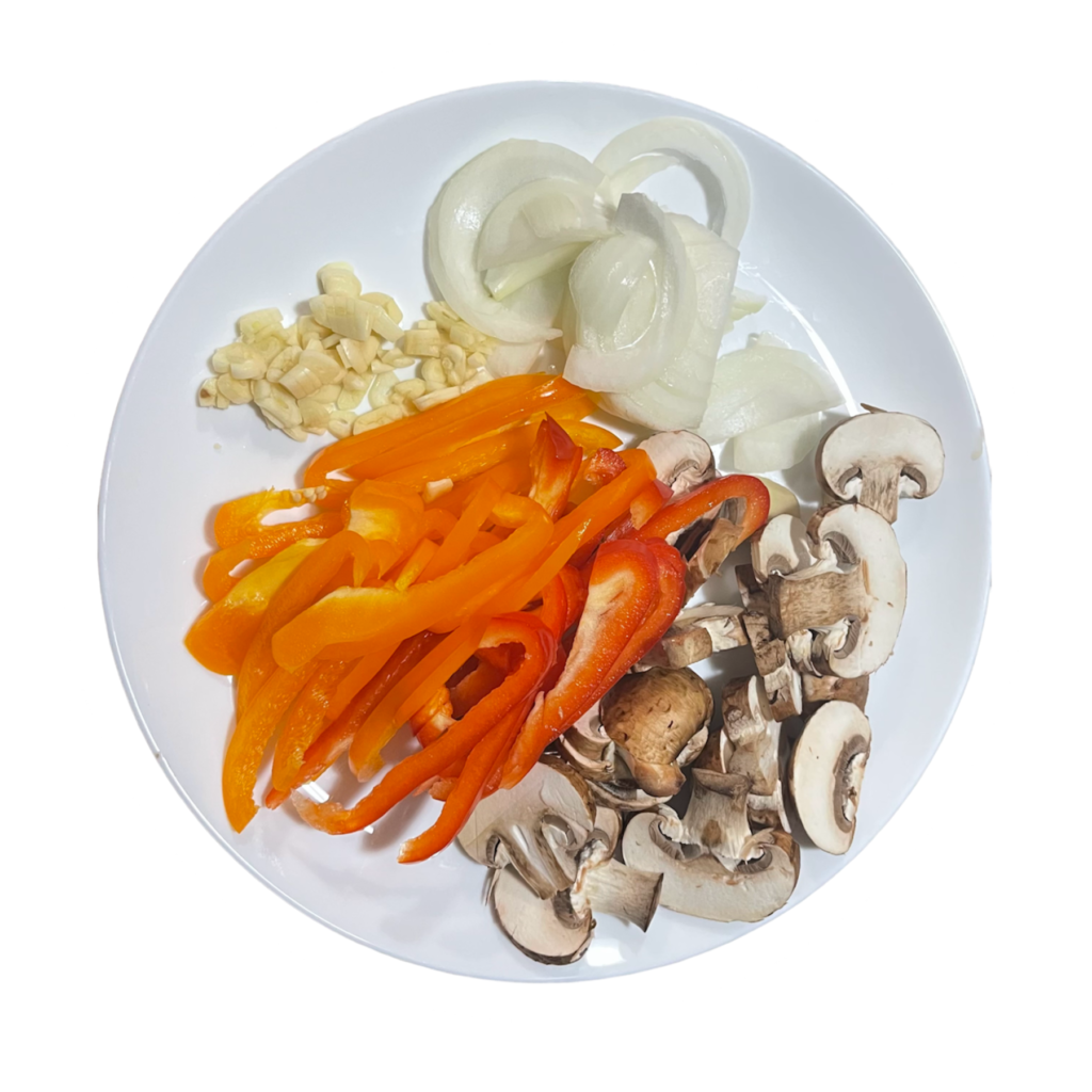 ingredients needed for Chicken stir fry with bell pepper and mushroom 